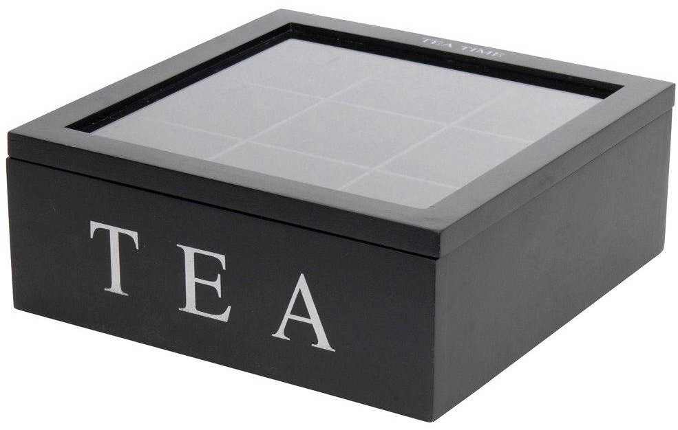 Home Styling Collection Dřevěná krabička na čaj, 9 přihrádek