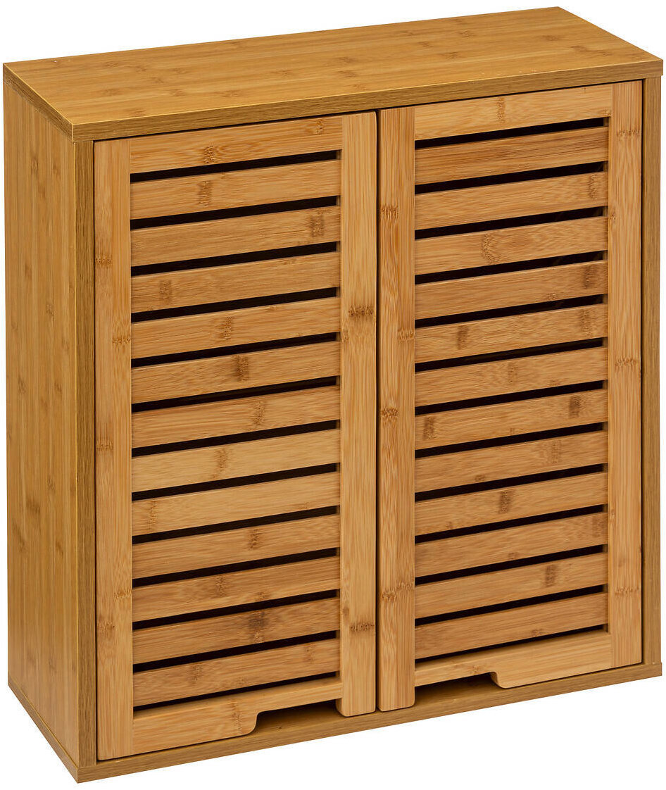 5five Koupelnová závěsná bambusová skříňka s policemi, skandinávský styl