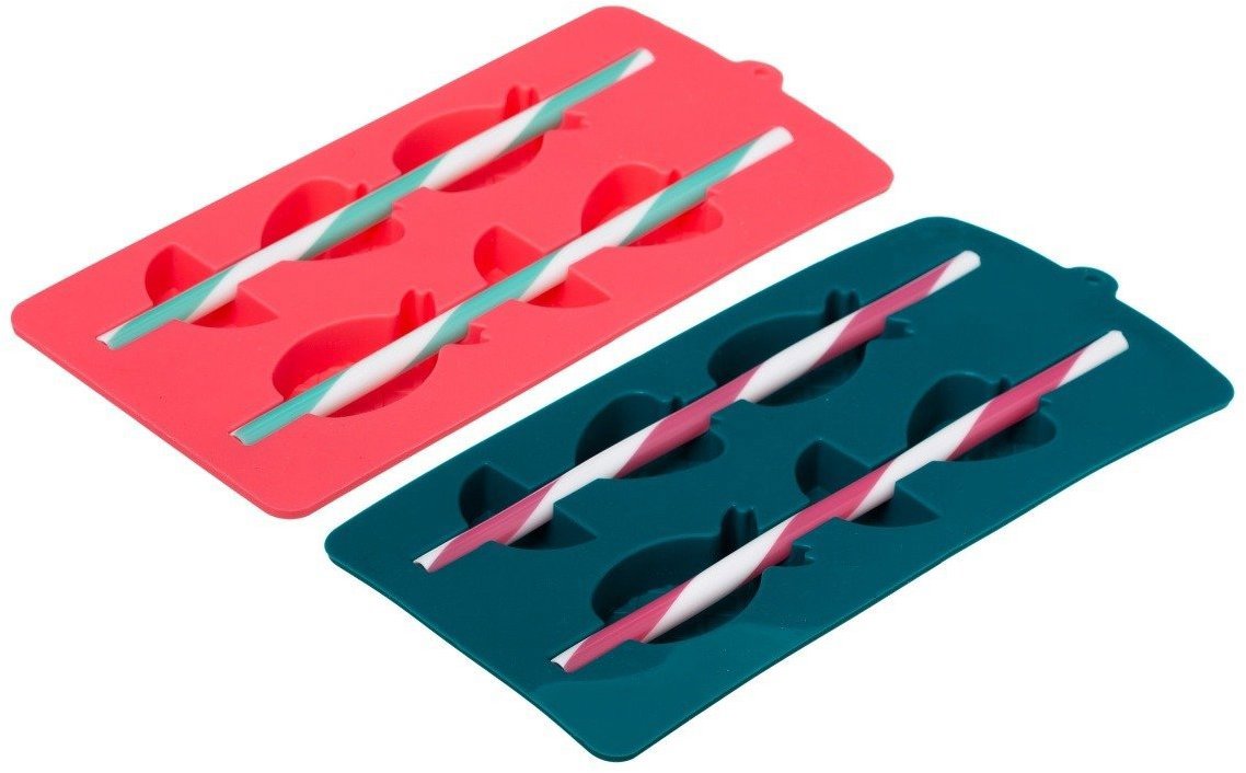 5five Simply Smart Silikonové formy na led FRUIT, 2 ks, růžová a tmavě modrá