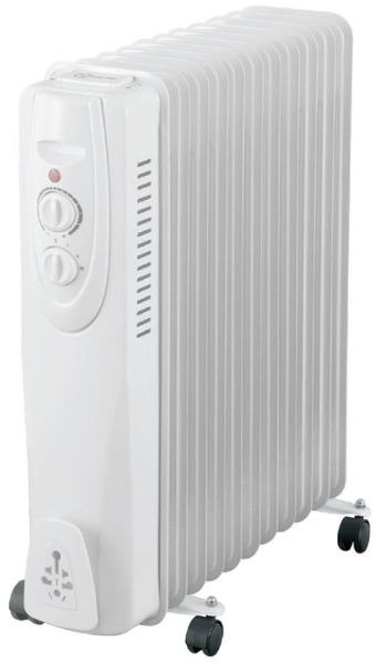 Entac Olejový radiátor, 3 stupně výkonu, max 2500 W, termostat, 11 žeber, kolečka