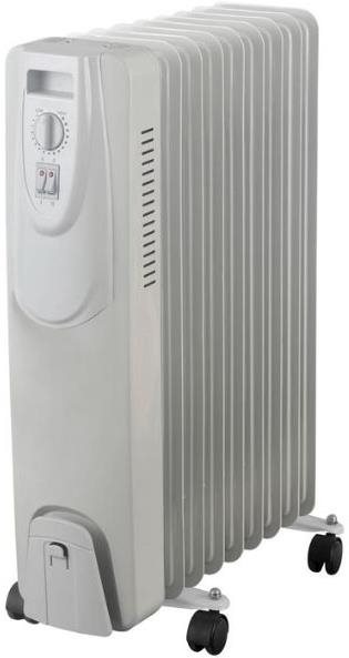 Entac Olejový radiátor, 3 stupně výkonu, max 2000 W, termostat, 9 žeber, přepínač, kolečka