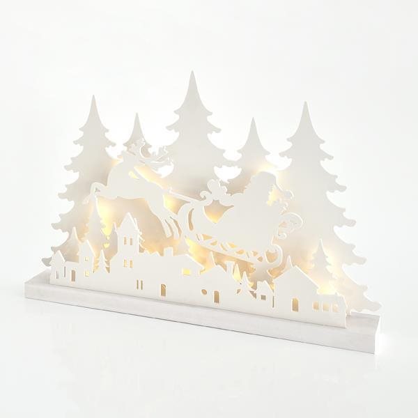 EUROLAMP Vánoční dekorace - osvětlený LED stůl se sáňkami, s transformátorem, 60 x 8 x 40,5 cm
