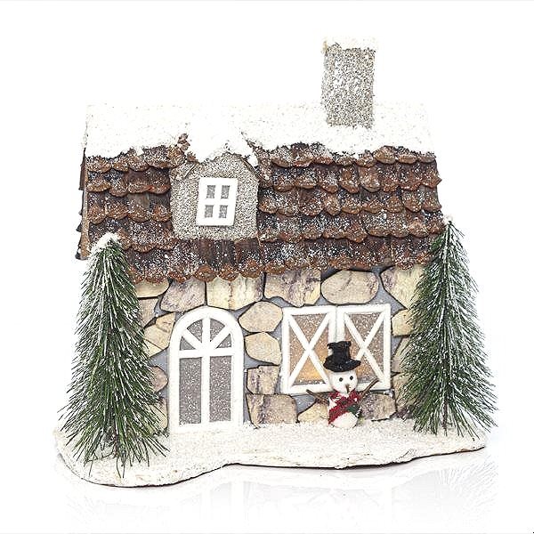EUROLAMP Vánoční dekorace - osvětlený dekorativní domeček, 26 x 15 x 26 cm