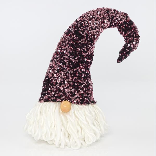 EUROLAMP Vánoční dekorace - skřítek s tmavě růžovou čepicí, 26 x 24 x 74 cm
