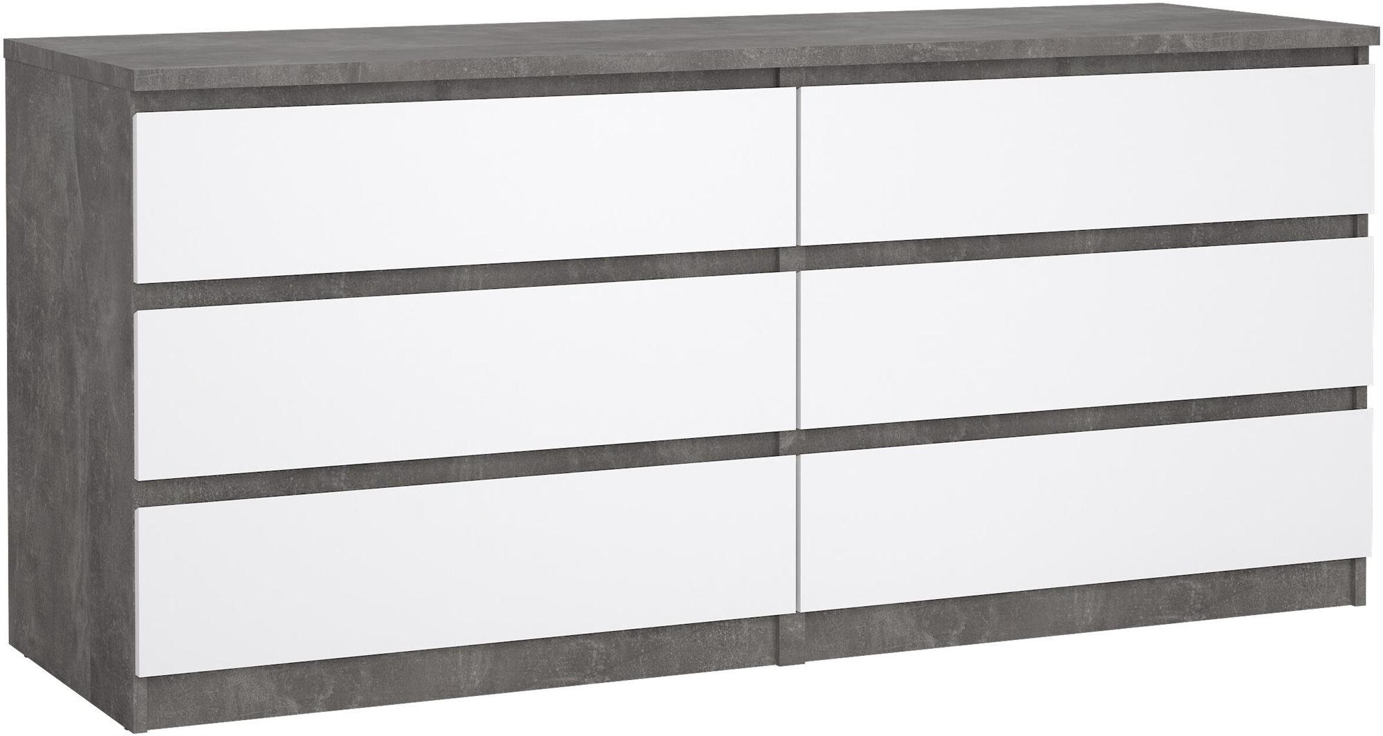 FALCO Komoda SIMPLICITY 232 beton/bílý lesk