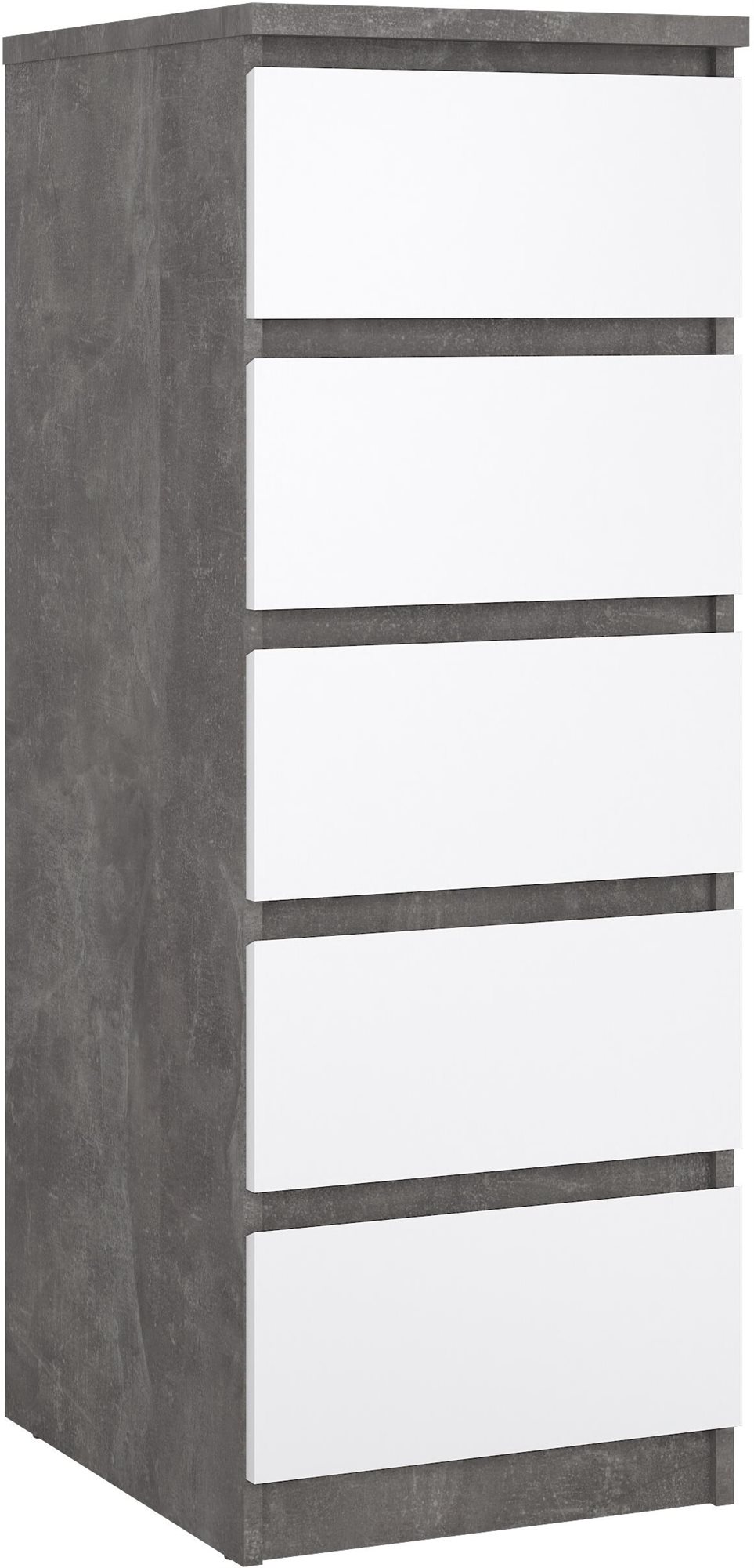 FALCO Komoda SIMPLICITY 233 beton/bílý lesk