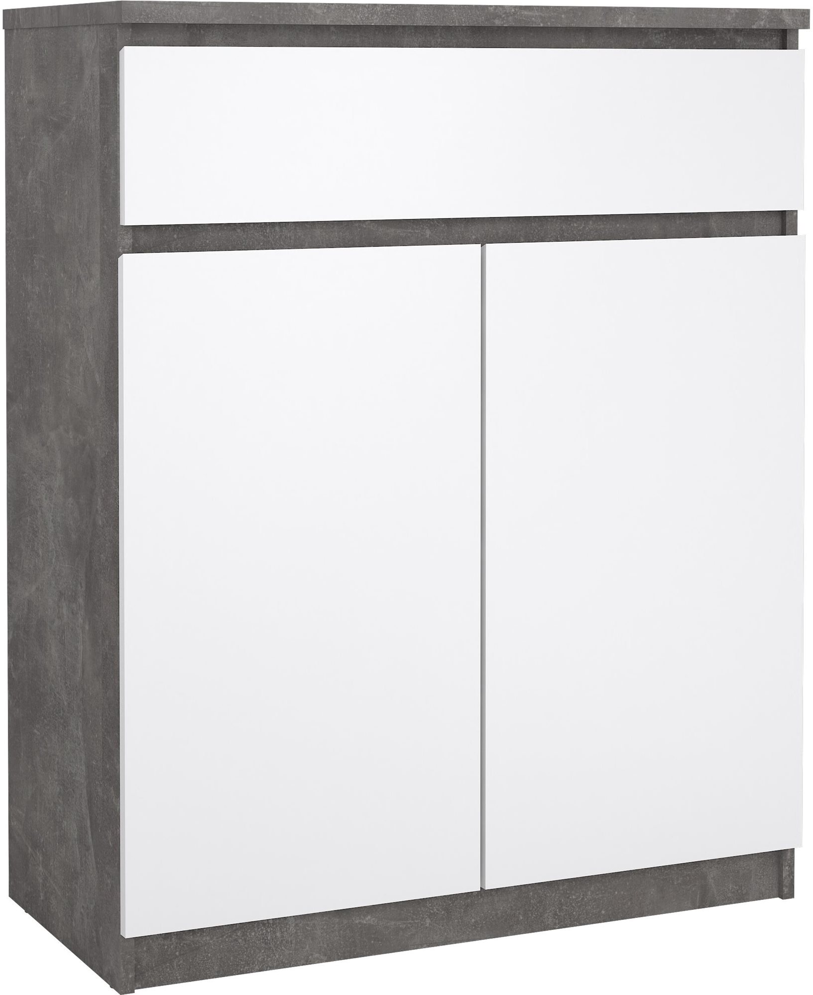 FALCO Komoda SIMPLICITY 234 beton/bílý lesk