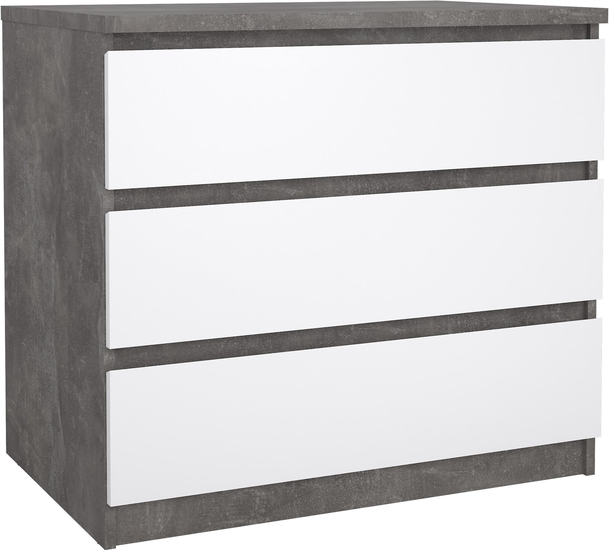 FALCO Komoda SIMPLICITY 235 beton/bílý lesk