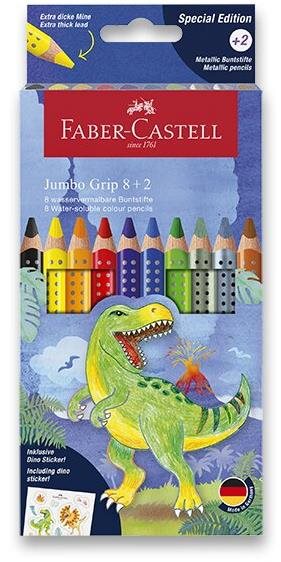 FABER-CASTELL Grip JUMBO Dinosaurus, 10 barev