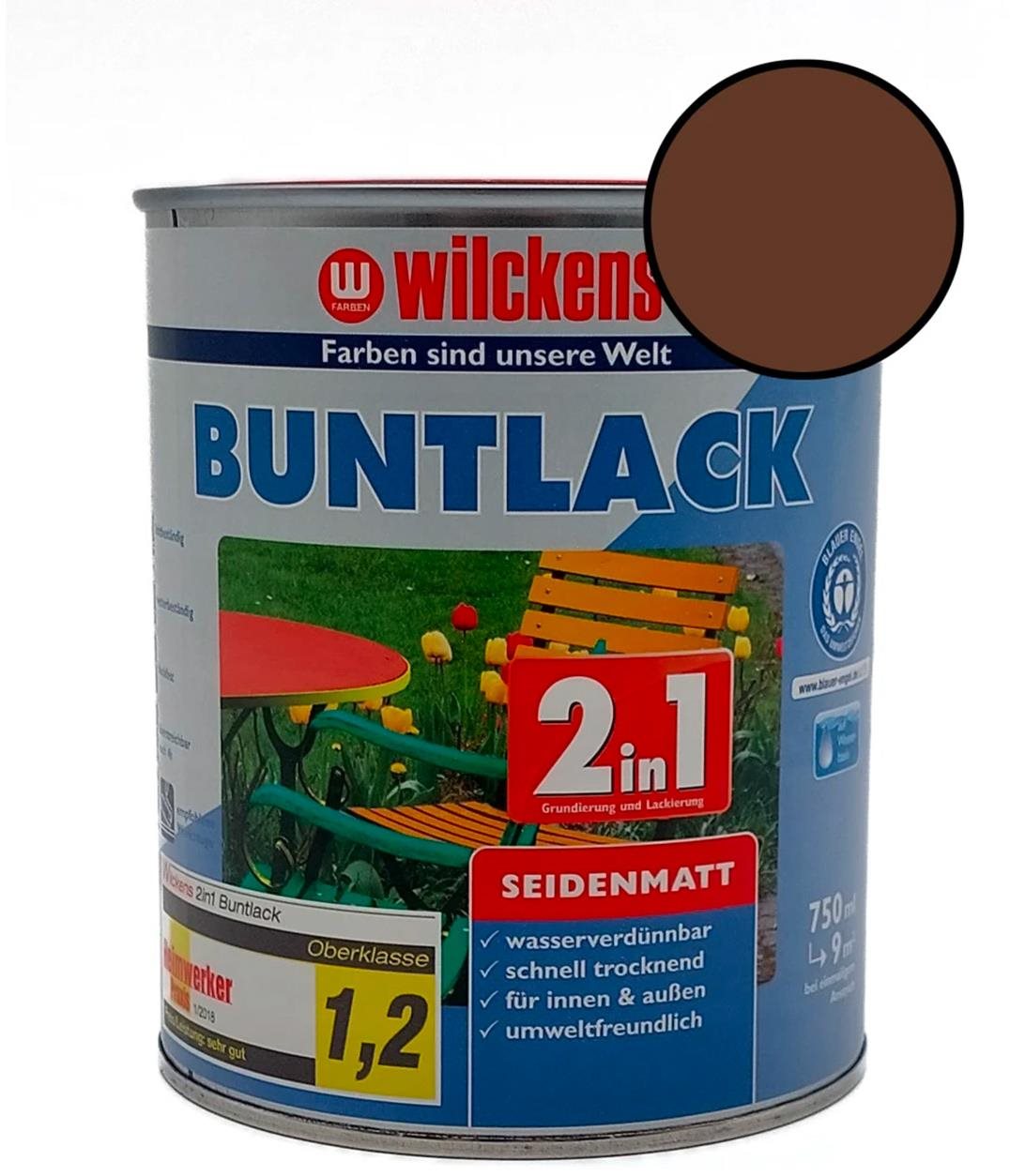 Wilckens Vodouředitelná univerzální akrylátová matná barva 2 v 1 hnědá, WI.12481100050