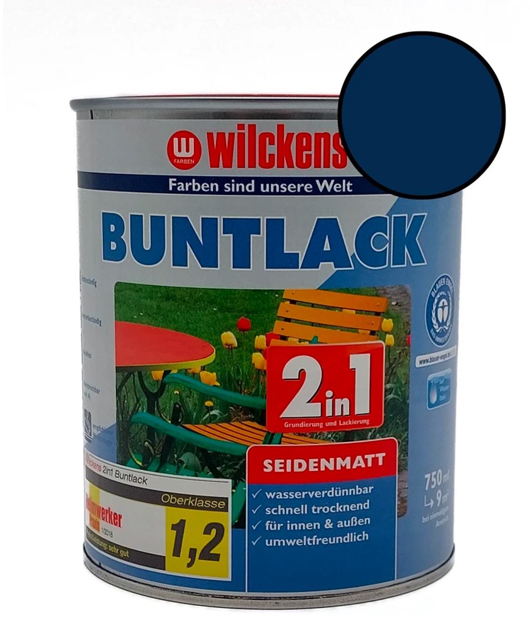 Wilckens Vodouředitelná univerzální akrylátová matná barva 2 v 1 modrá, WI.12451000050
