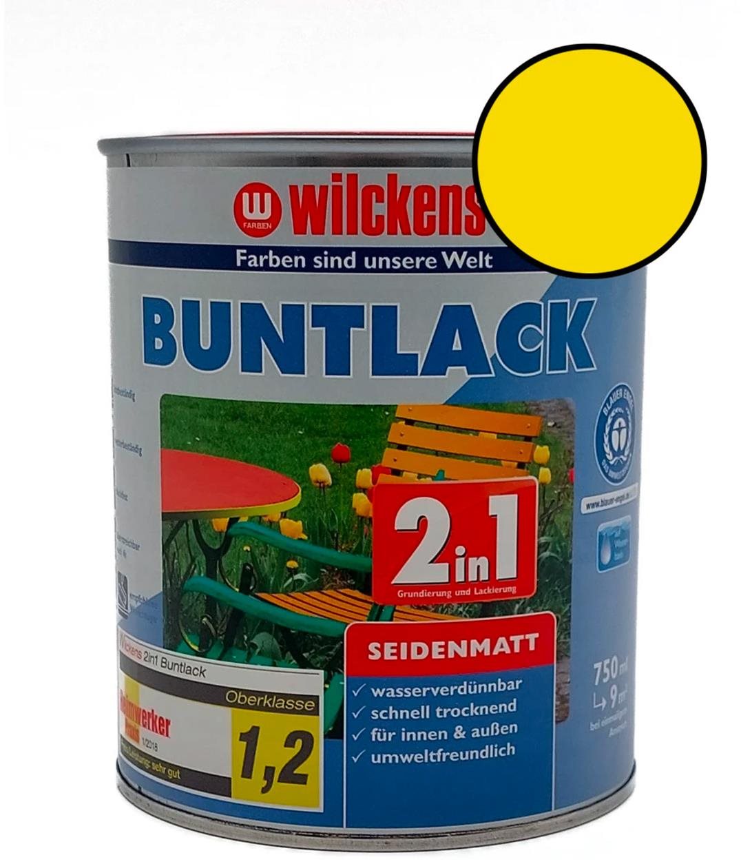 Wilckens Vodouředitelná univerzální akrylátová matná barva 2 v 1 žlutá, WI.12412100050