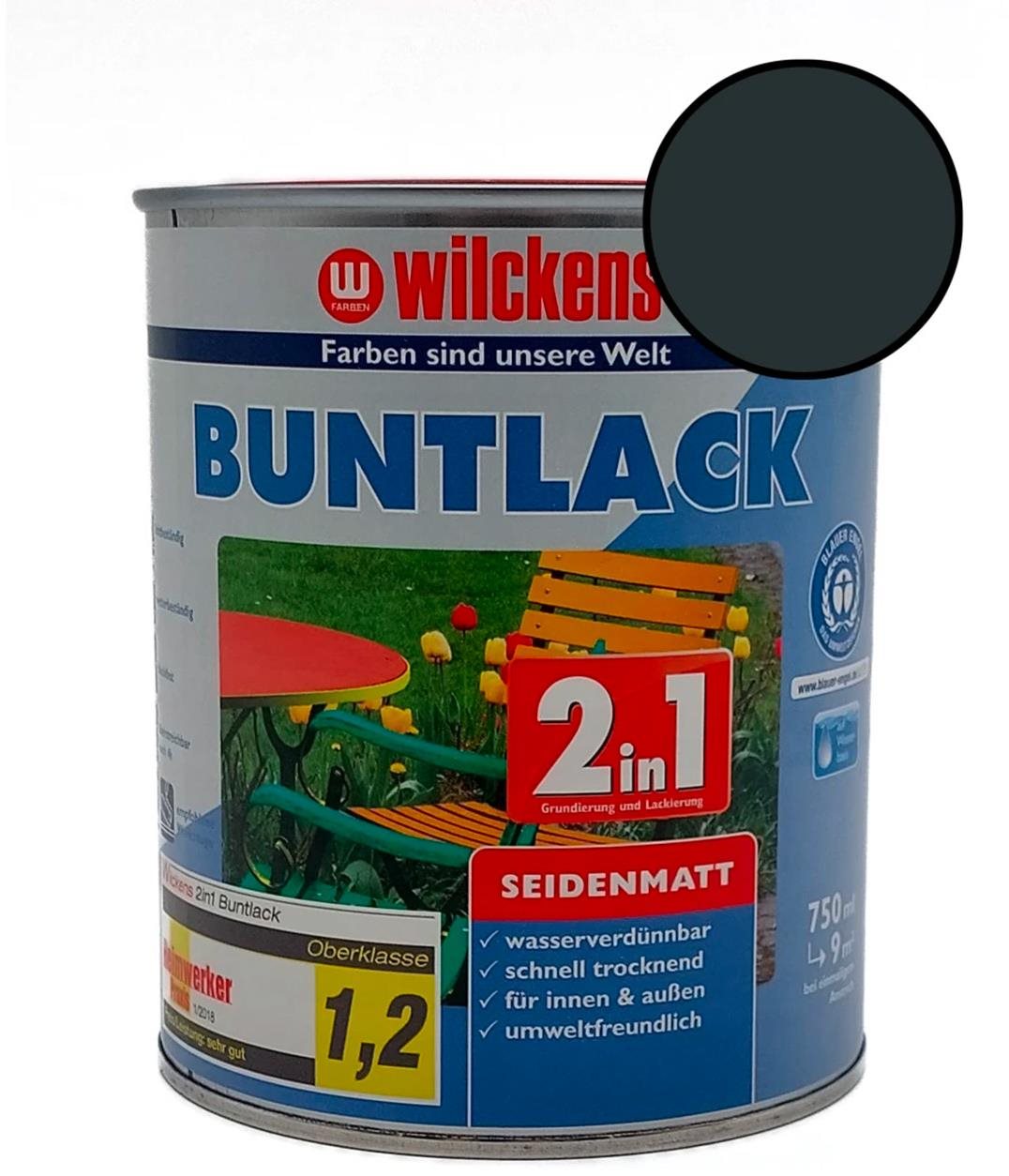 Wilckens Vodouředitelná univerzální akrylátová matná barva 2 v 1 tmavě šedá, WI.12471600050