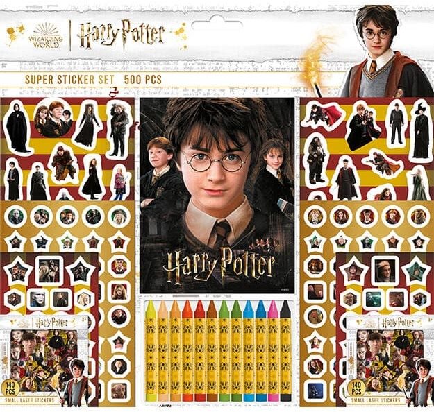 Samolepkový set s voskovkami 500 ks Harry Potter
