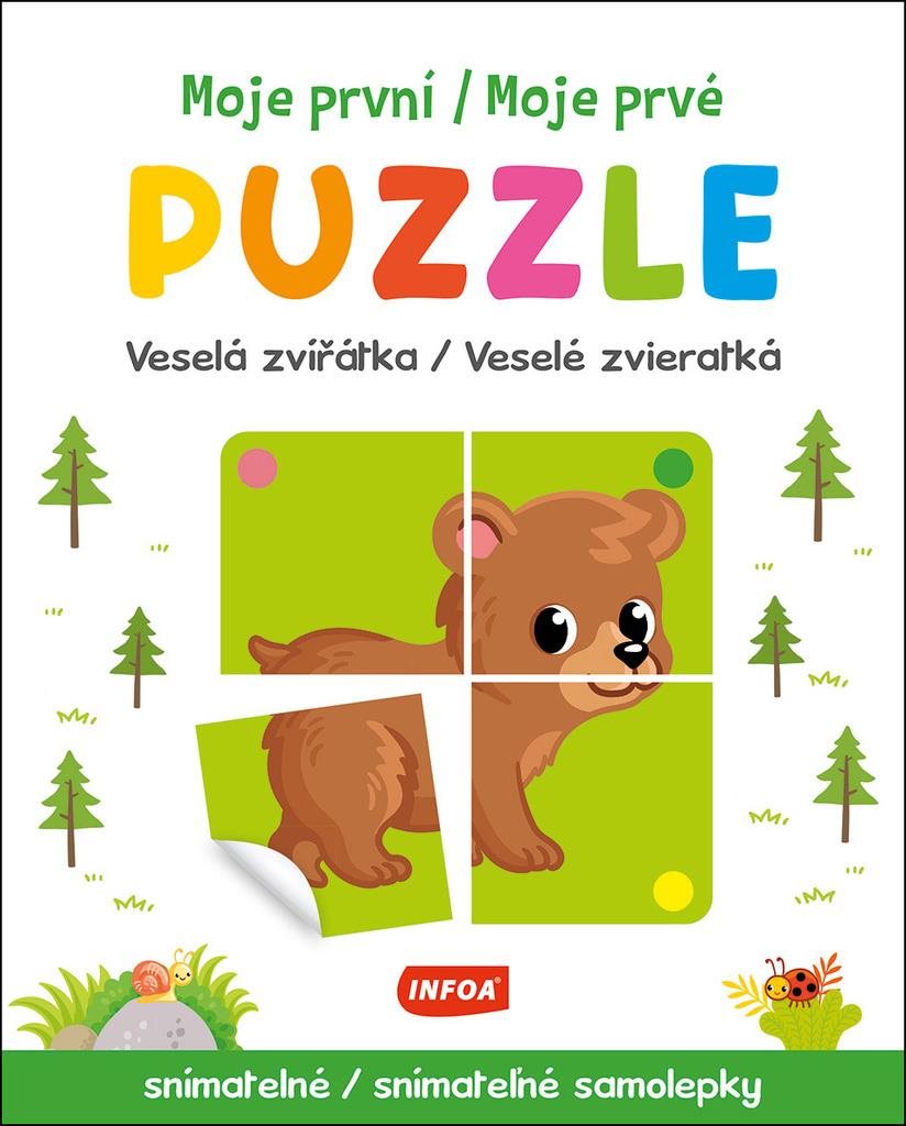 Moje první/Moje prvé puzzle Veselá zvířátka/Veselé zvieratká: snímatelné/snímateľné samolepky