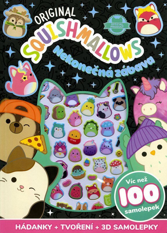 Squishmallows Nekonečná zábava: Hádanky + tvoření + 3D samolepky