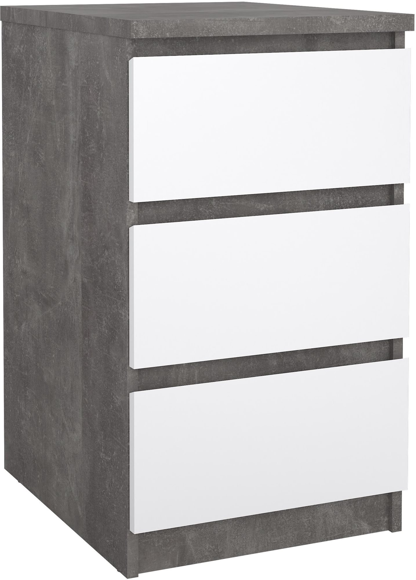 FALCO Komoda Simplicity 237 beton / bílý lesk