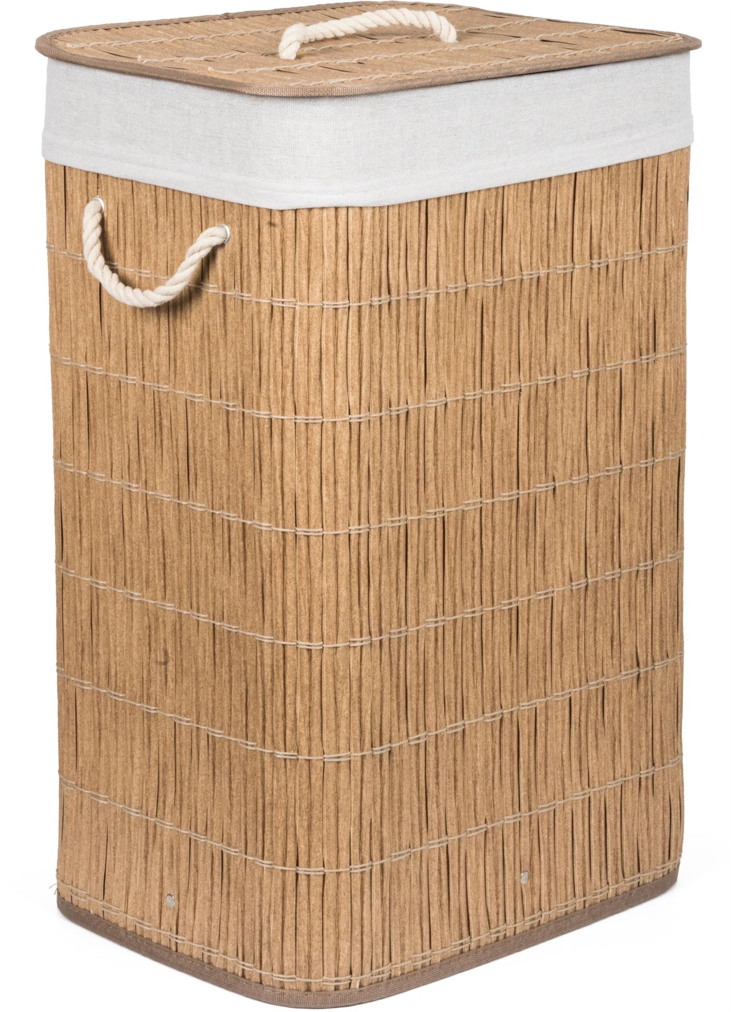 G21 Koš na prádlo 72 l, ratanový design s bílým košem