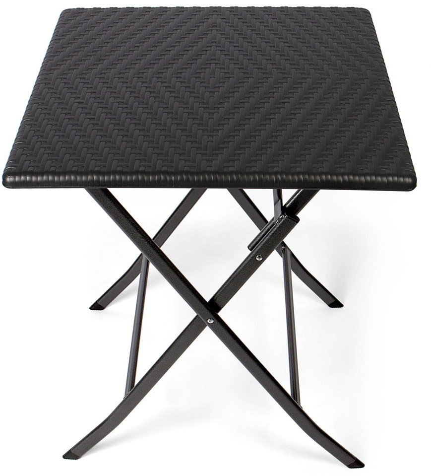 LATUPO Zahradní stůl Park Alley, ratanový, černý, 61,5 cm