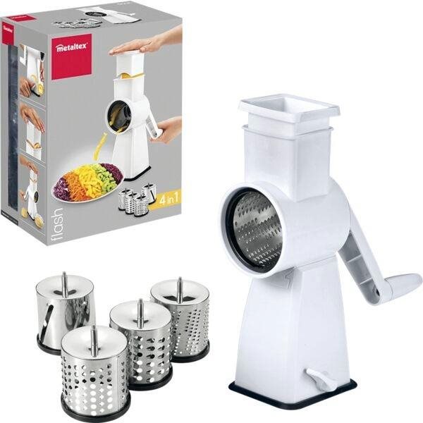 Mlýnek/struhadlo s přísavkou Metaltex, 4 nástavce