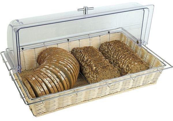 Koš na pečivo bez poklopu 53x32,5 cm bufetový omyvatelný umělý ratan APS