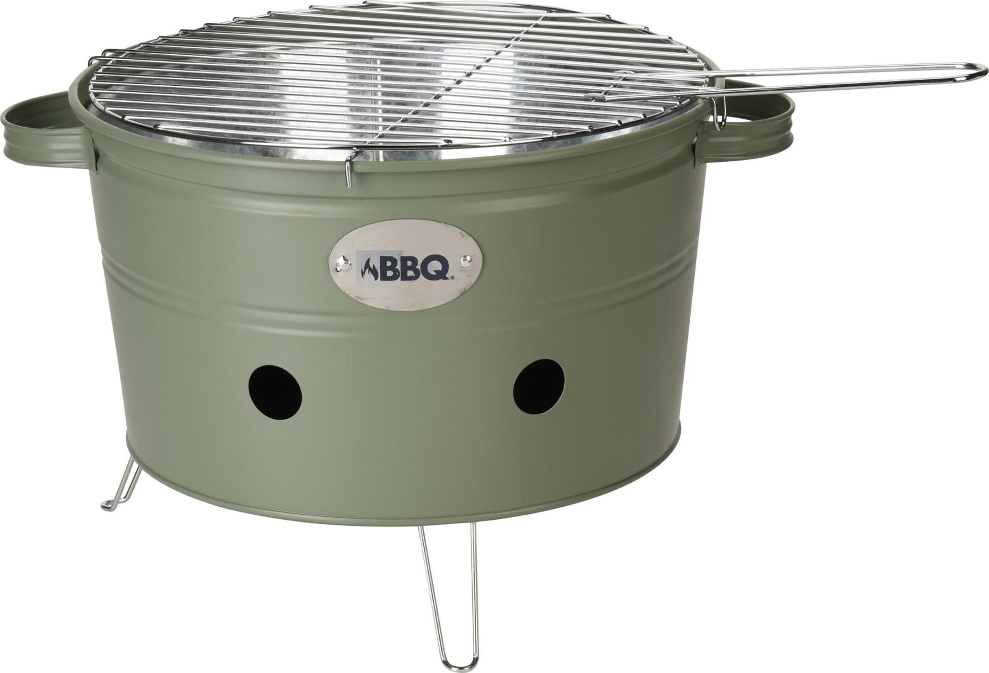 H&L Přenosný gril Bucket o 34,5cm, zelený