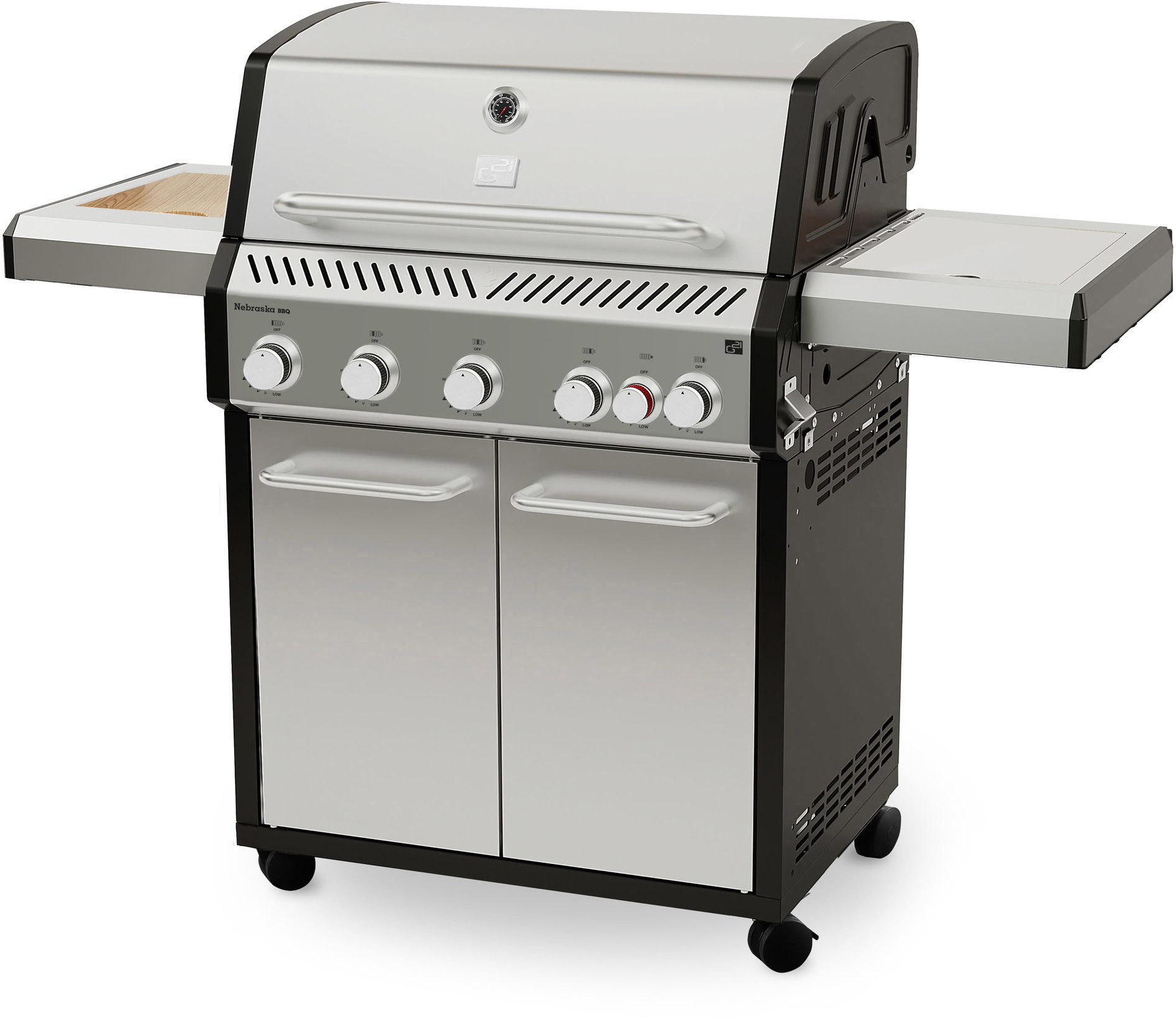 G21 Gril plynový NEBRASKA BBQ Premium line, 6 hořáků + redukční ventil