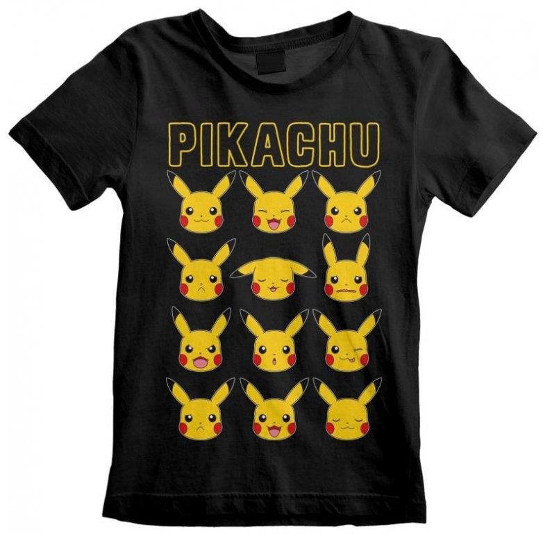 Pokémon - Pikachu Faces - dětské tričko - 12-13 let