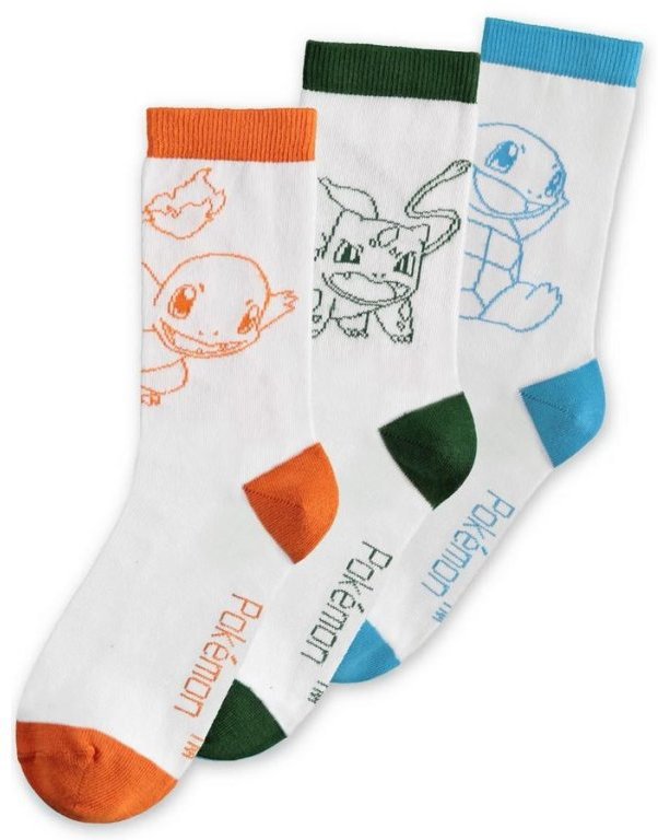 Pokémon: Main Crew - ponožky, set 3 párů