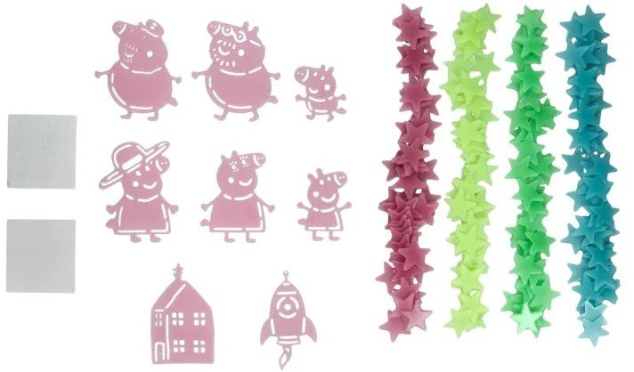 Peppa Pig: Characters - Svítící samolepky na zeď