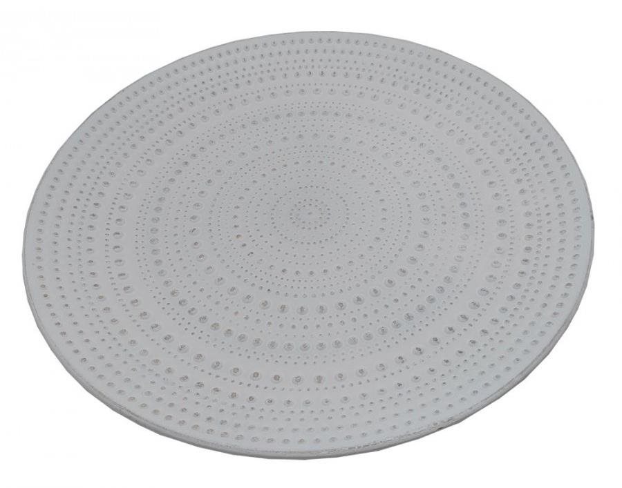 GOBA Talíř dekorační - dřevěný, bílý 40cm