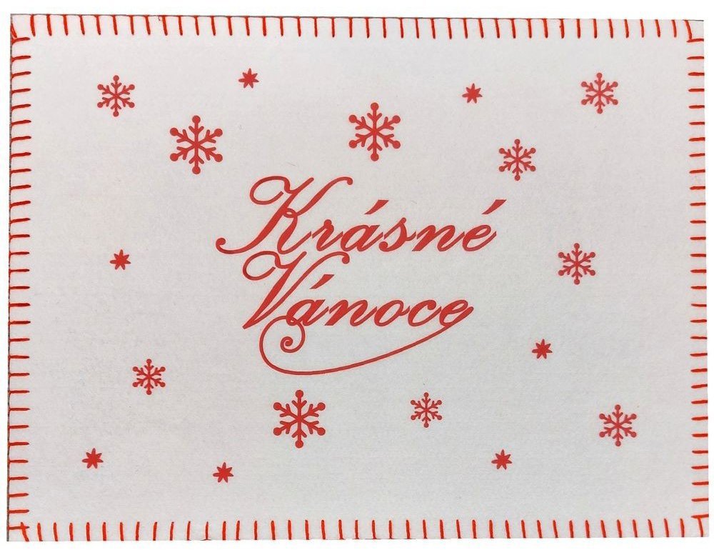 Goba Filcové prostírání Krásné Vánoce bílé vločky, 40 × 30 cm, 4 ks
