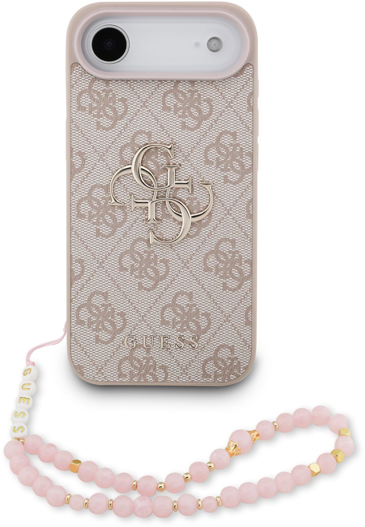 Guess PU 4G Metal Logo Strap Zadní Kryt pro iPhone Air Pink