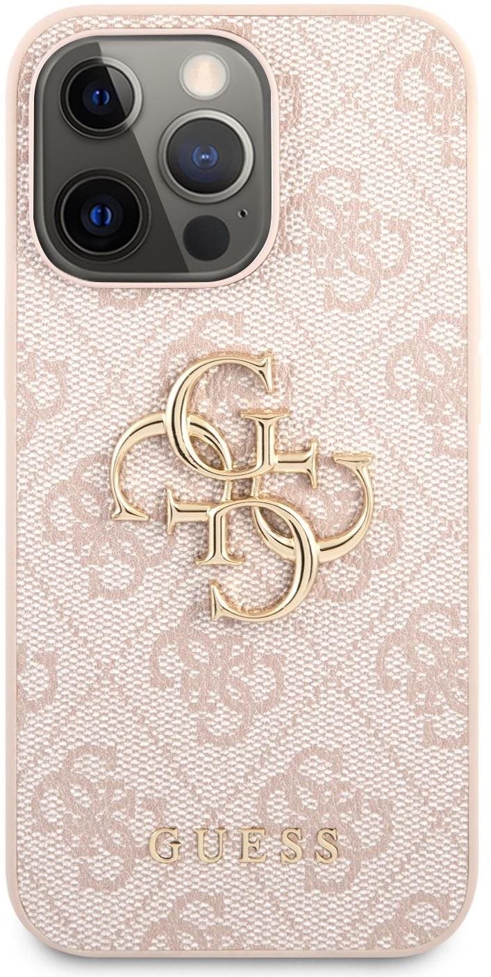 Guess PU 4G Metal Logo Zadní Kryt pro Apple iPhone 13 Pro Max Pink