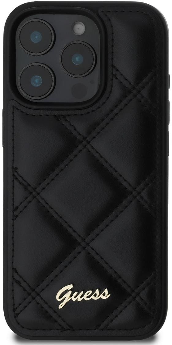 Guess PU Leather Quilted Zadní Kryt pro iPhone 16 Pro Max Black