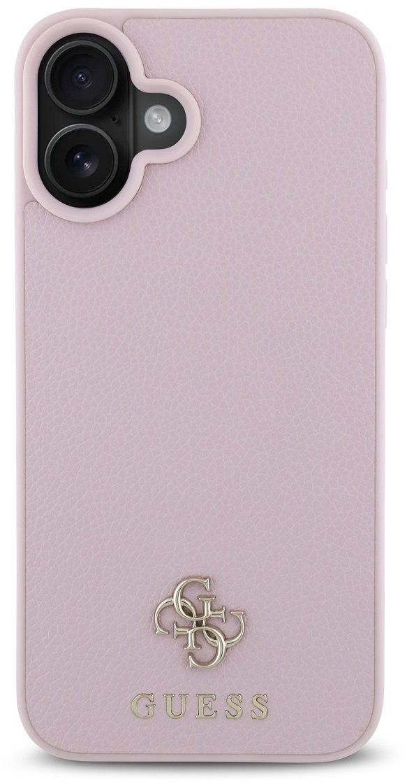 Guess PU Grained 4G Small Metal Logo MagSafe Zadní Kryt pro iPhone 16 Plus Pink