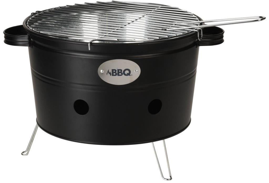 Home Elements Přenosný gril BBQ černý, 34,5 cm