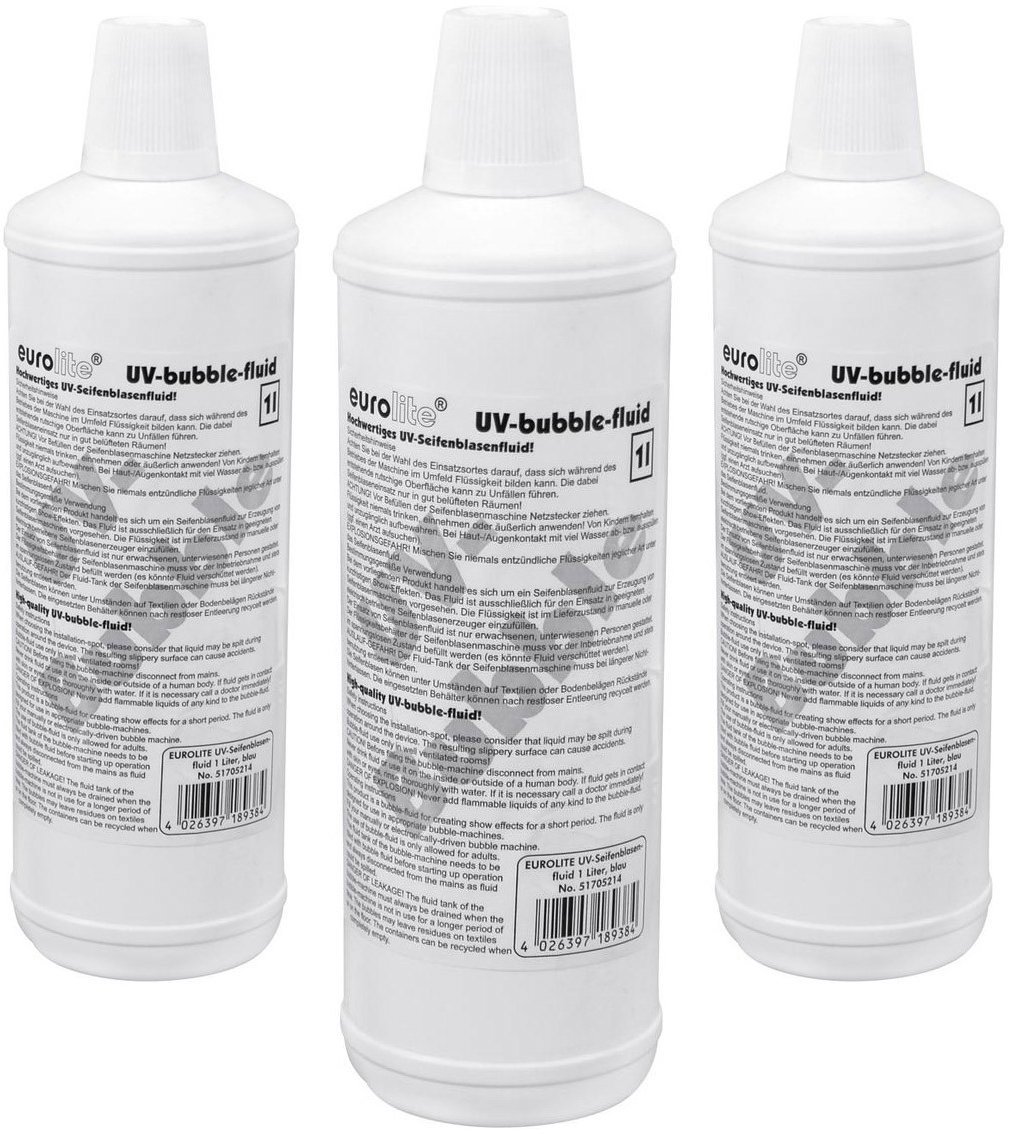 Eurolite UV náplň do bublifuku 3x 1L, 3 různé barvy bublin