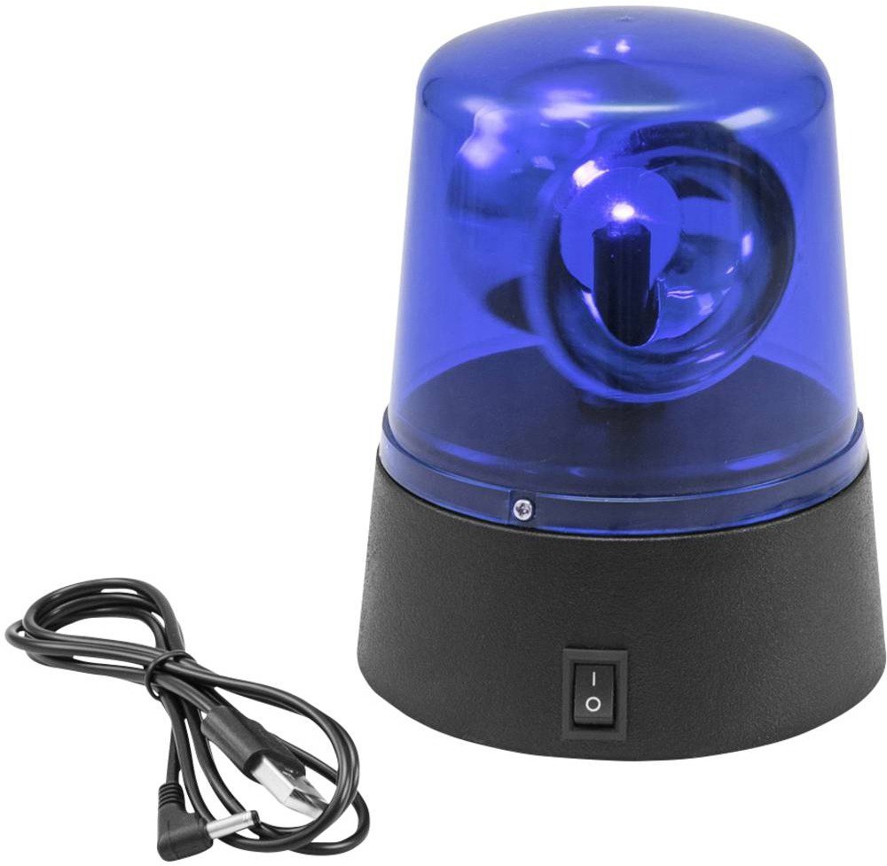 Eurolite LED mini policejní maják modrý, USB/Baterie