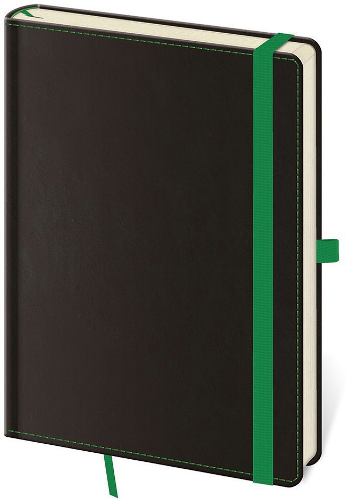 Helma Zápisník tečkovaný, black green, 14, 5 × 20, 5 cm