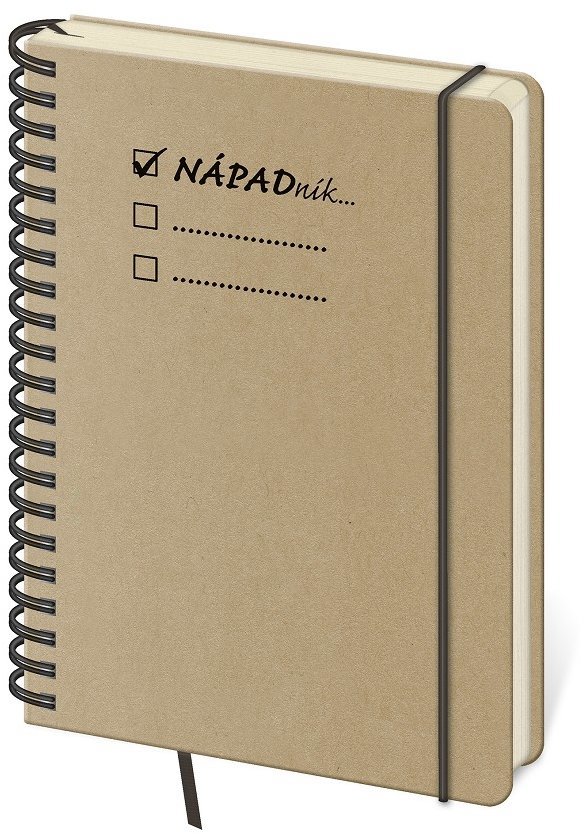 Helma Zápisník TWIN Nápadník tečkovaný, hnědý, 14, 5 × 20, 5 cm