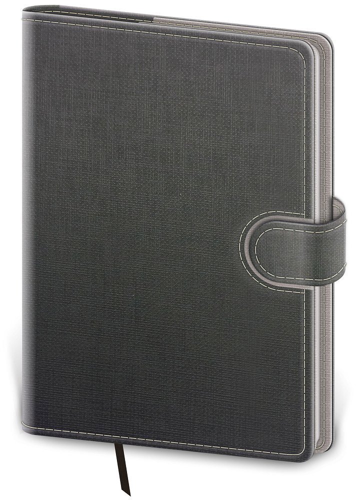 Helma Zápisník Flip B6, tečkovaný, šedo / šedá, 12 × 16, 5 cm