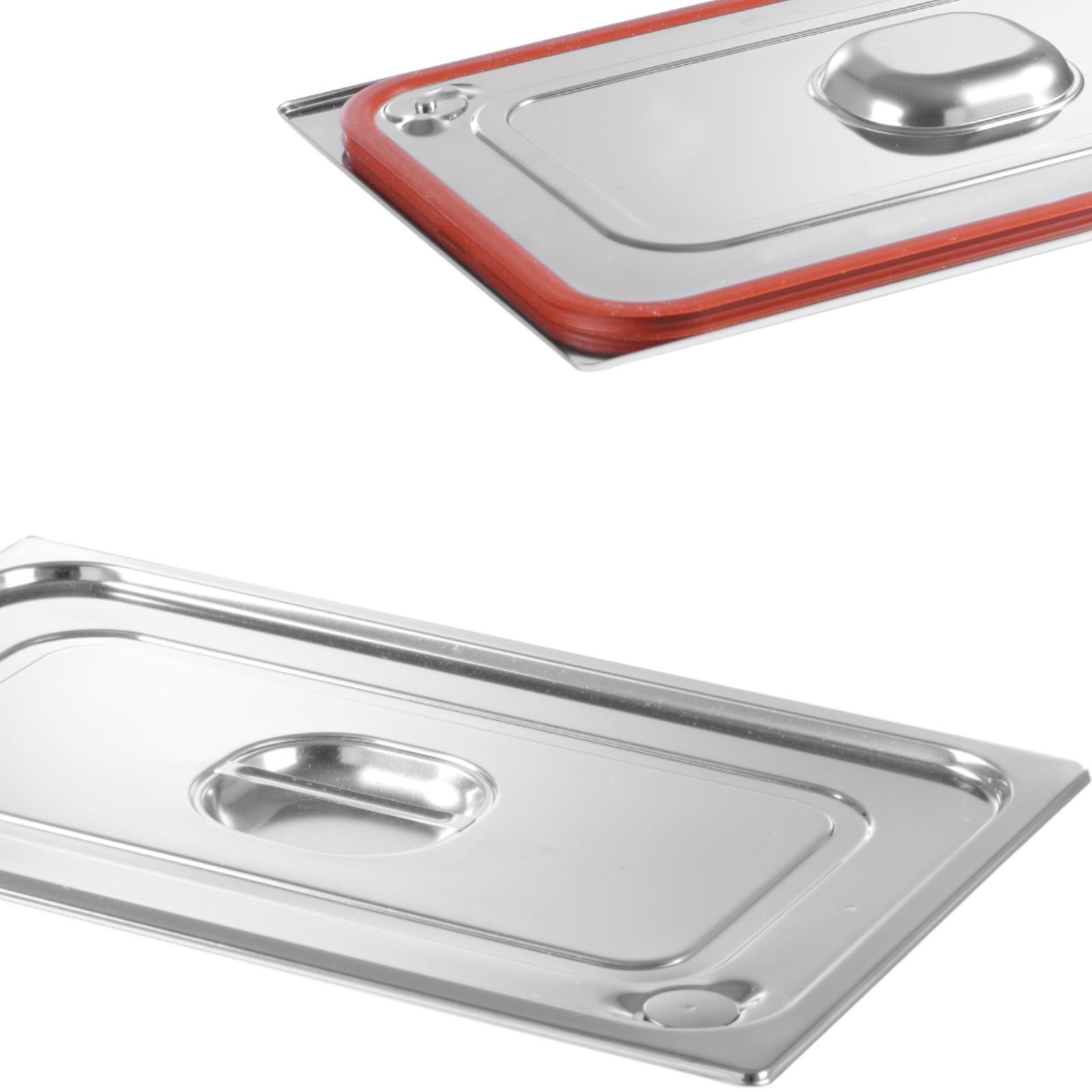 Hendi Víko pro GN nádobu Profi Line se silikonovým těsněním GN 2/3 354 × 325 mm, nerezová ocel - 802