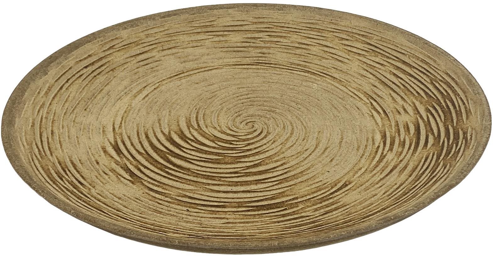 H&L Dřevěný kulatý podnos Wood 29 cm, soustředné kruhy