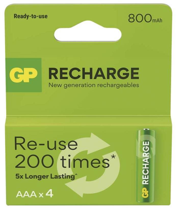 GP Nabíjecí baterie Recharge 800 AAA (HR03), 4 ks