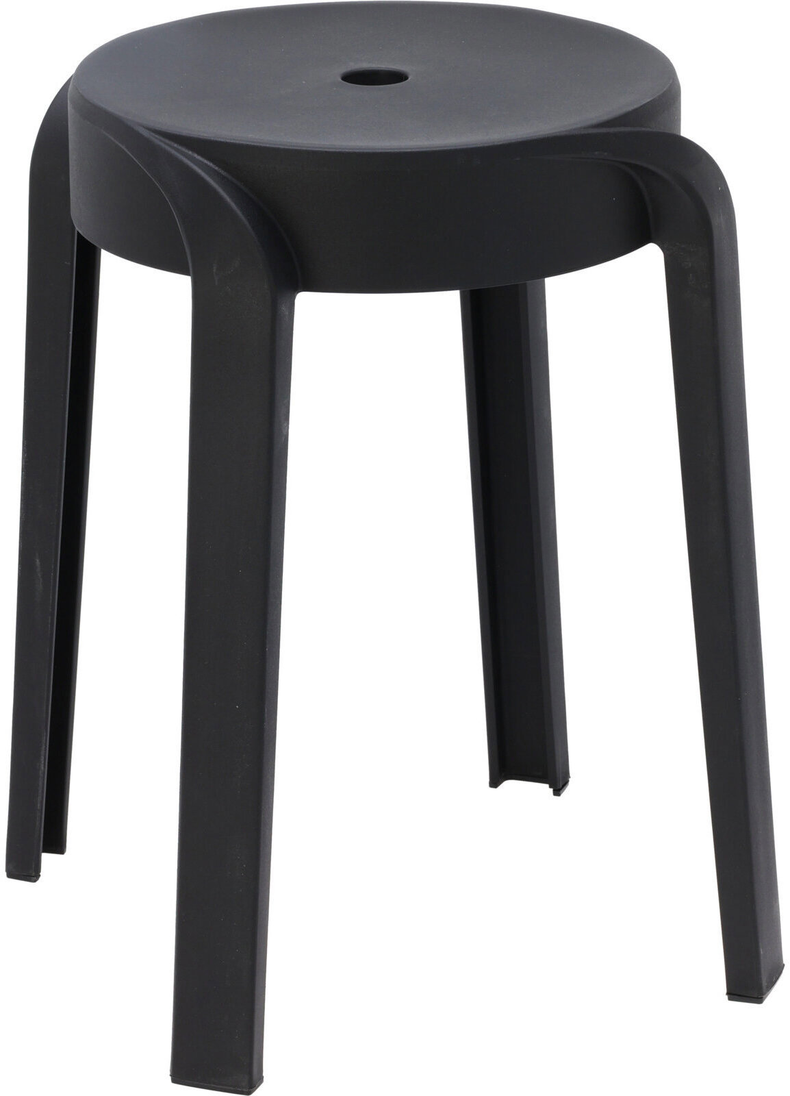 Home Styling Collection Plastová stolička, průměr 34 cm, v. 45 cm, černá