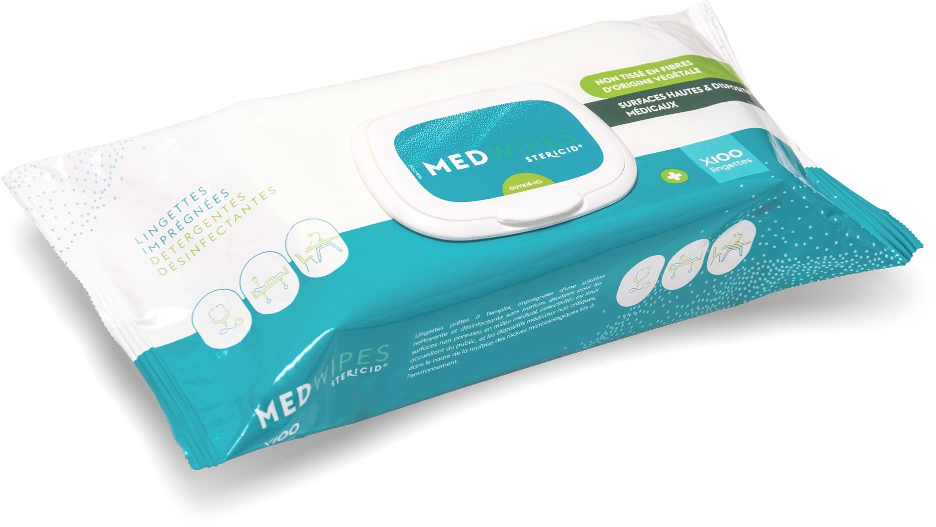 Medwipes dezinfekční vlhčené ubrousky bez alkoholu 100 ks