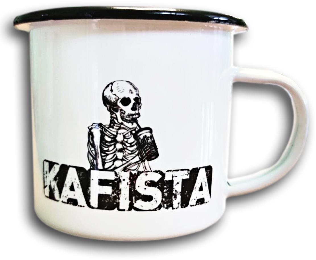 Kafista Plecháček 0,33 l, s logem Kafista, černý lem