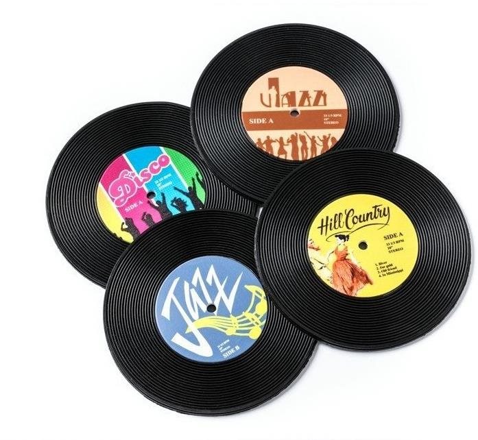 Alum Podtácky 4 ks Vinyl Retro