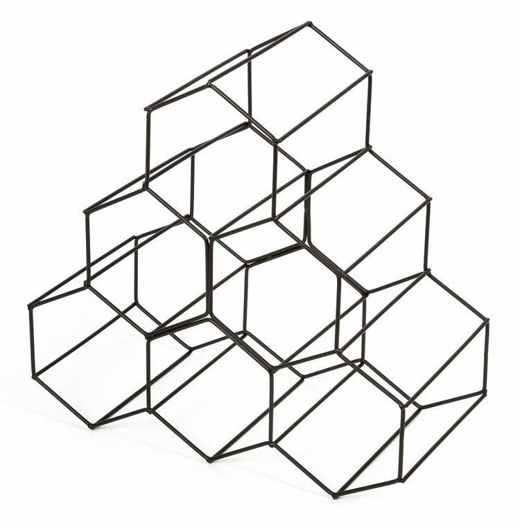 Compactor Hexagon Stojan na víno, na 6 lahví, matná ocel, šedý